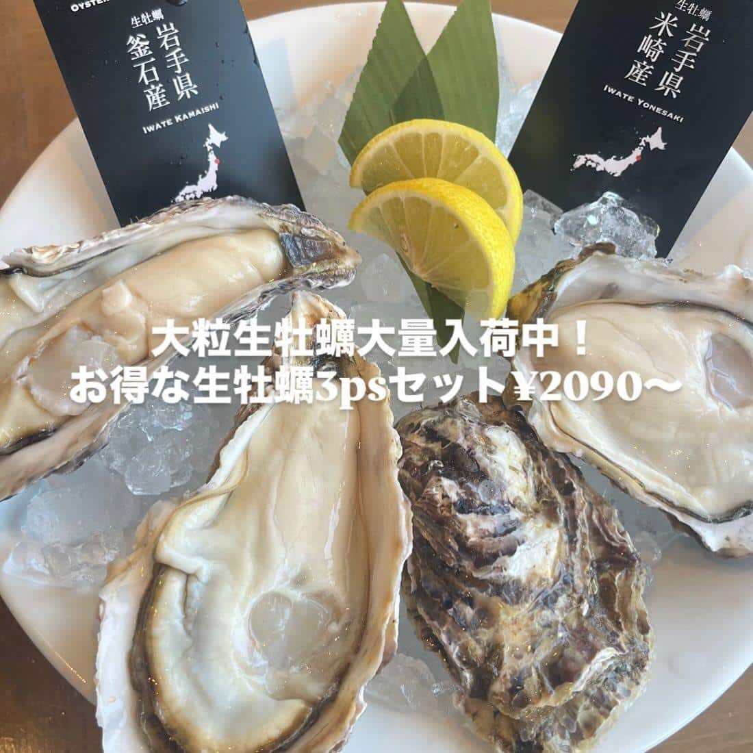 【ニュー産地✴︎岩手県釜石産】牡蠣/生牡蠣/静岡駅/静岡/ランチ/ディナー/昼呑み/駐車場/ワイン/夜景ディナー/飲み放…